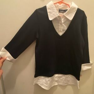 NWT Chaps Navy 3/4 Sleeve SCHOOL UNIFORM SHIRT 7